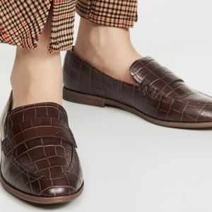 Madewell The Alex Loafer in Croc Embossed Leather